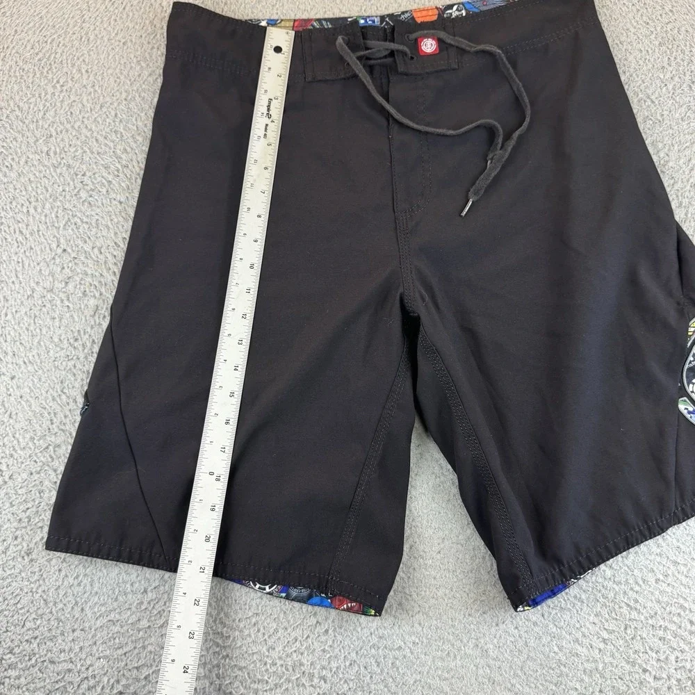 Vintage Element Board Shorts Mens Size 34 Black Swim Trunks Drawstring Surf Y2k